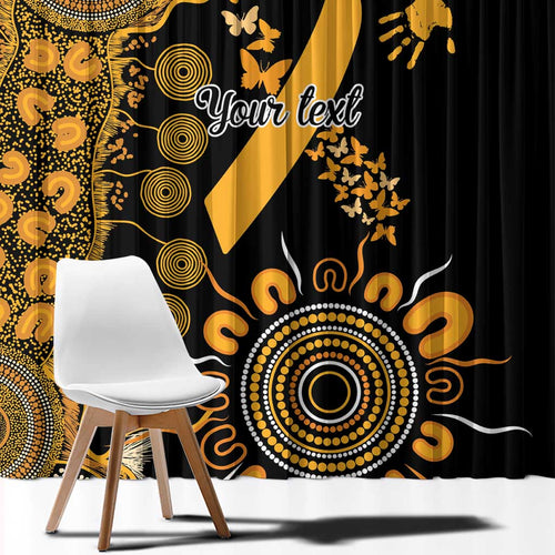 Childhood Cancer Awareness Personalised Window Curtain Aboriginal Ribbon Dot Painting