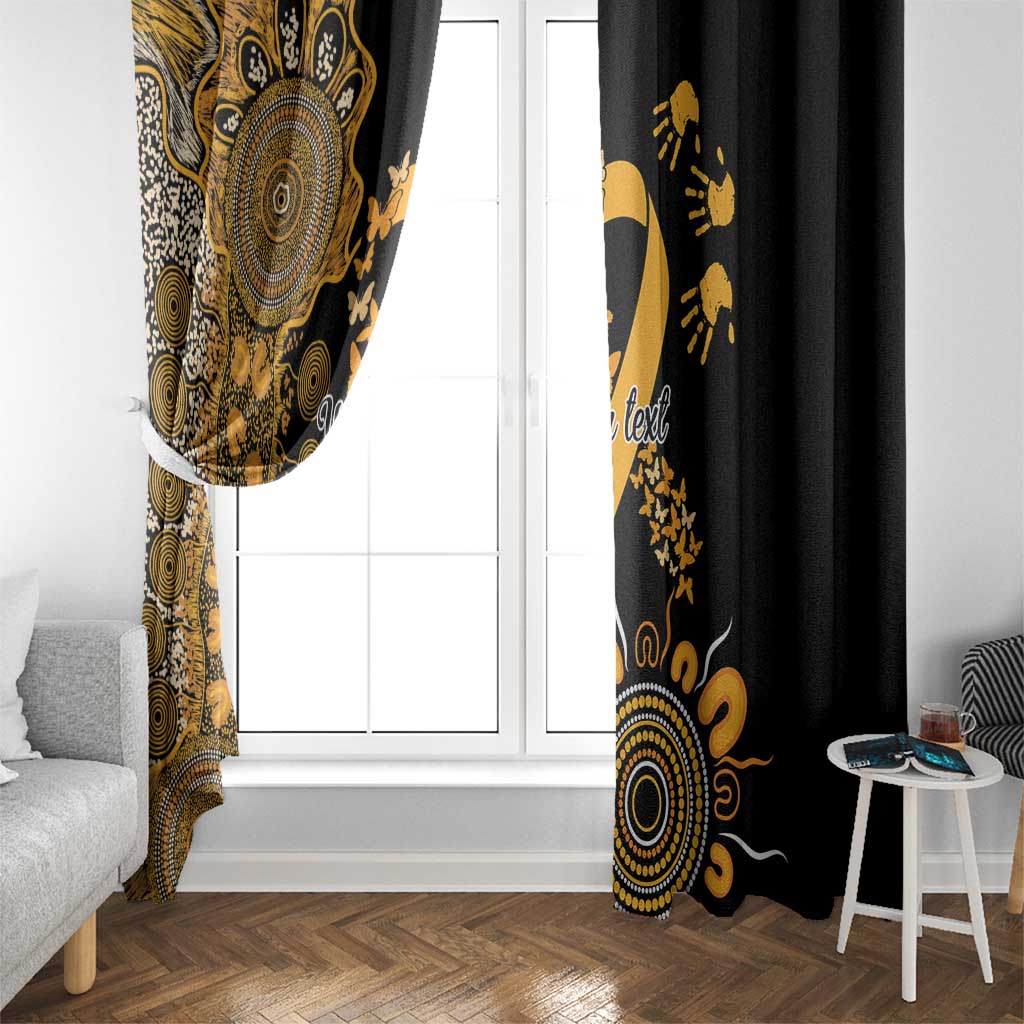 Childhood Cancer Awareness Personalised Window Curtain Aboriginal Ribbon Dot Painting