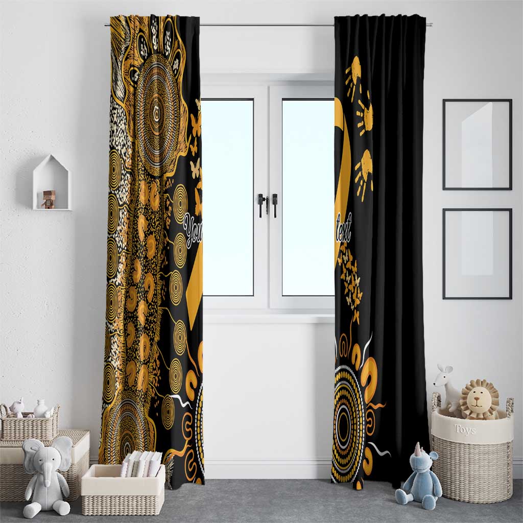 Childhood Cancer Awareness Personalised Window Curtain Aboriginal Ribbon Dot Painting
