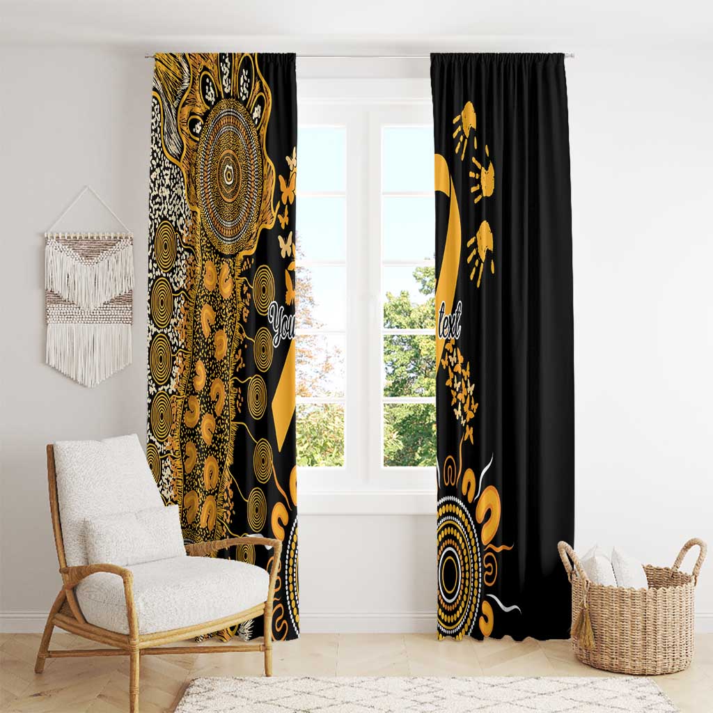 Childhood Cancer Awareness Personalised Window Curtain Aboriginal Ribbon Dot Painting