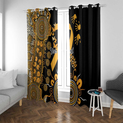 Childhood Cancer Awareness Personalised Window Curtain Aboriginal Ribbon Dot Painting