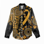 Childhood Cancer Awareness Personalised Women Casual Shirt Aboriginal Ribbon Dot Painting
