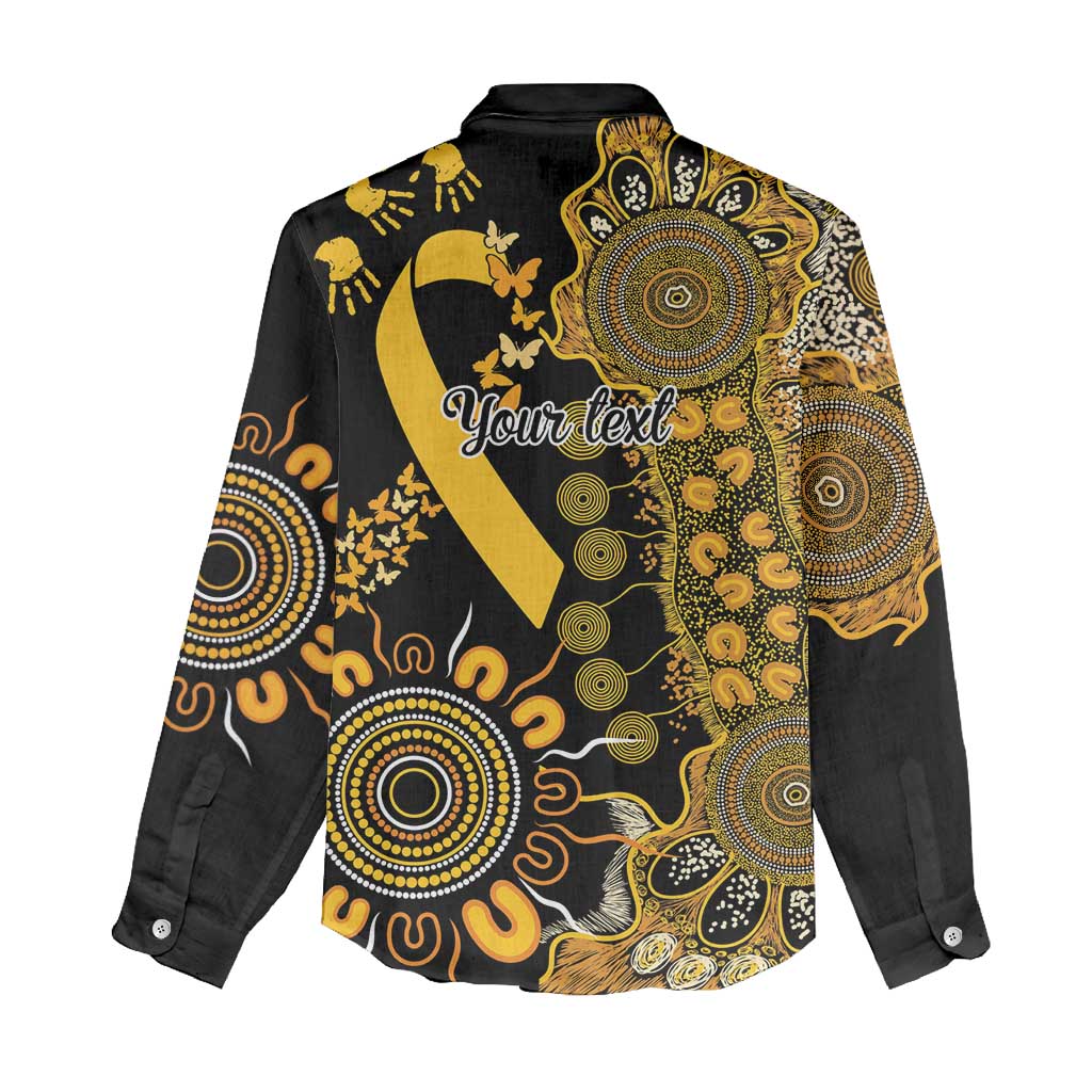 Childhood Cancer Awareness Personalised Women Casual Shirt Aboriginal Ribbon Dot Painting