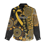 Childhood Cancer Awareness Personalised Women Casual Shirt Aboriginal Ribbon Dot Painting