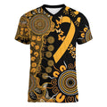 Childhood Cancer Awareness Personalised Women V-Neck T-Shirt Aboriginal Ribbon Dot Painting