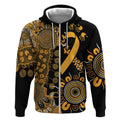 Childhood Cancer Awareness Personalised Zip Hoodie Aboriginal Ribbon Dot Painting