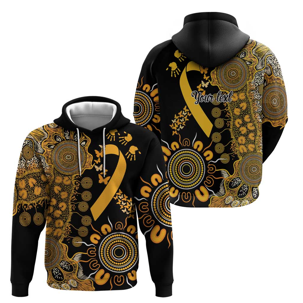 Childhood Cancer Awareness Personalised Zip Hoodie Aboriginal Ribbon Dot Painting