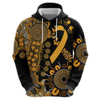 Childhood Cancer Awareness Personalised Zip Hoodie Aboriginal Ribbon Dot Painting