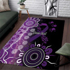 Domestic Violence Awareness Personalised Area Rug Aboriginal Ribbon Dot Painting