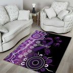 Domestic Violence Awareness Personalised Area Rug Aboriginal Ribbon Dot Painting