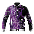 Domestic Violence Awareness Personalised Baseball Jacket Aboriginal Ribbon Dot Painting