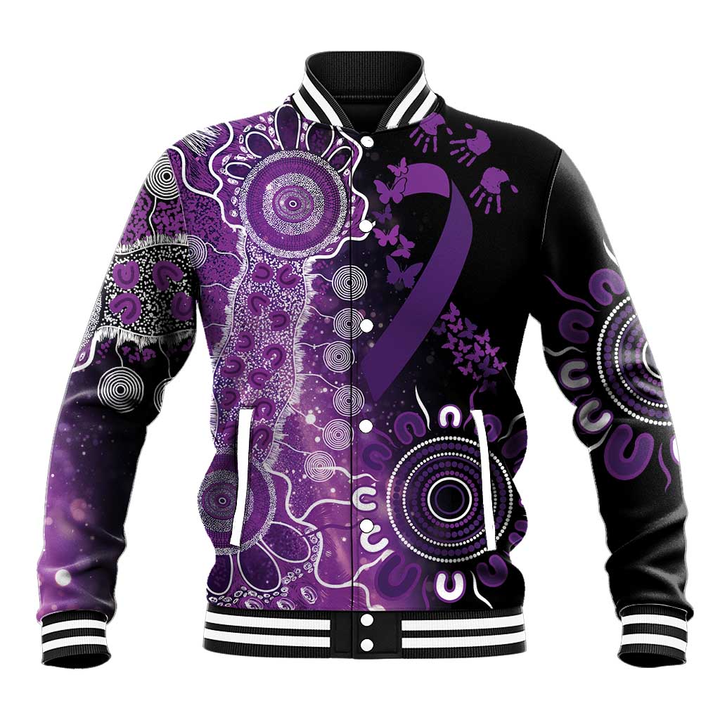 Domestic Violence Awareness Personalised Baseball Jacket Aboriginal Ribbon Dot Painting