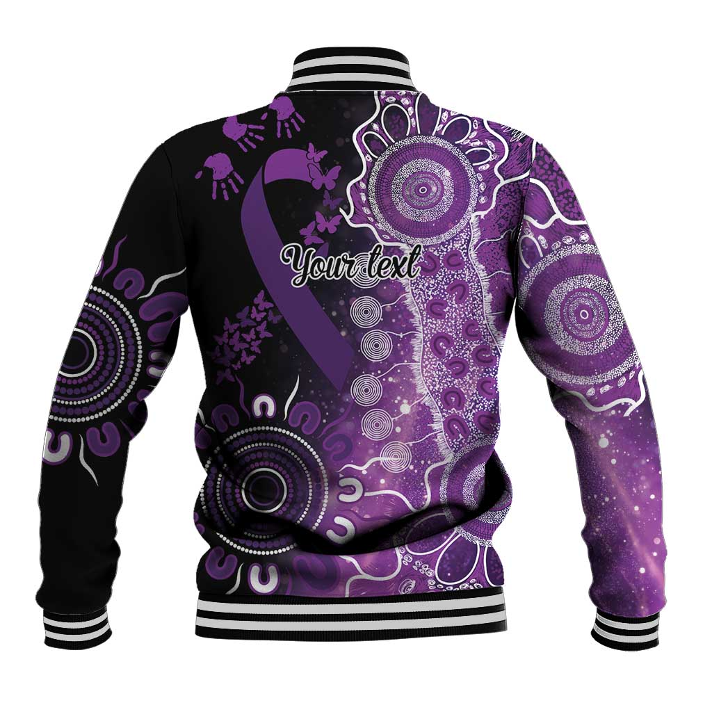 Domestic Violence Awareness Personalised Baseball Jacket Aboriginal Ribbon Dot Painting