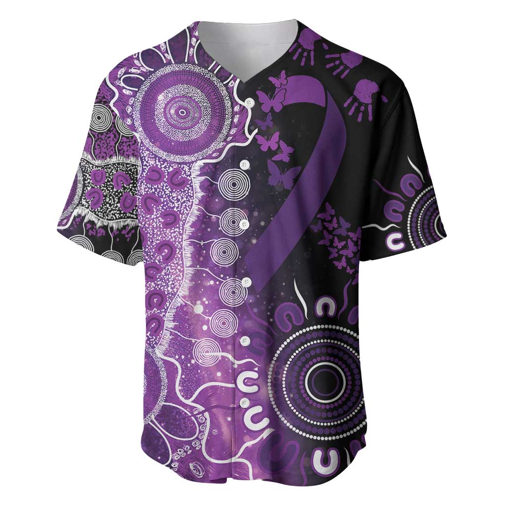 Domestic Violence Awareness Personalised Baseball Jersey Aboriginal Ribbon Dot Painting
