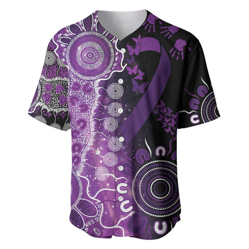 Domestic Violence Awareness Personalised Baseball Jersey Aboriginal Ribbon Dot Painting
