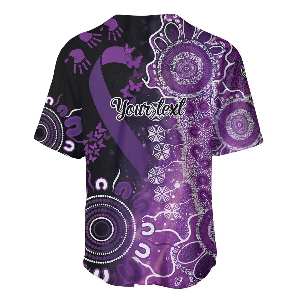 Domestic Violence Awareness Personalised Baseball Jersey Aboriginal Ribbon Dot Painting