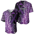 Domestic Violence Awareness Personalised Baseball Jersey Aboriginal Ribbon Dot Painting