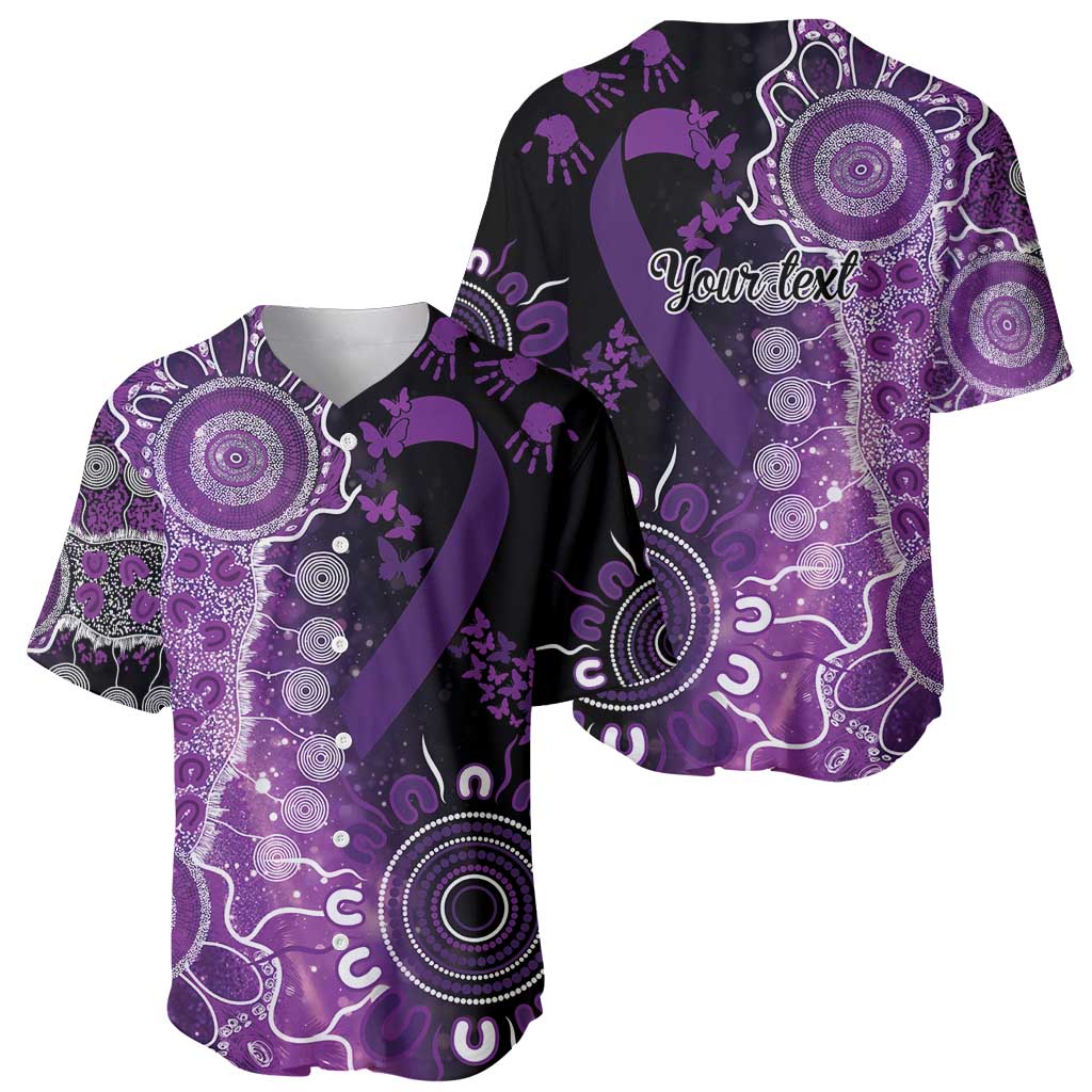 Domestic Violence Awareness Personalised Baseball Jersey Aboriginal Ribbon Dot Painting