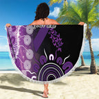 Domestic Violence Awareness Personalised Beach Blanket Aboriginal Ribbon Dot Painting