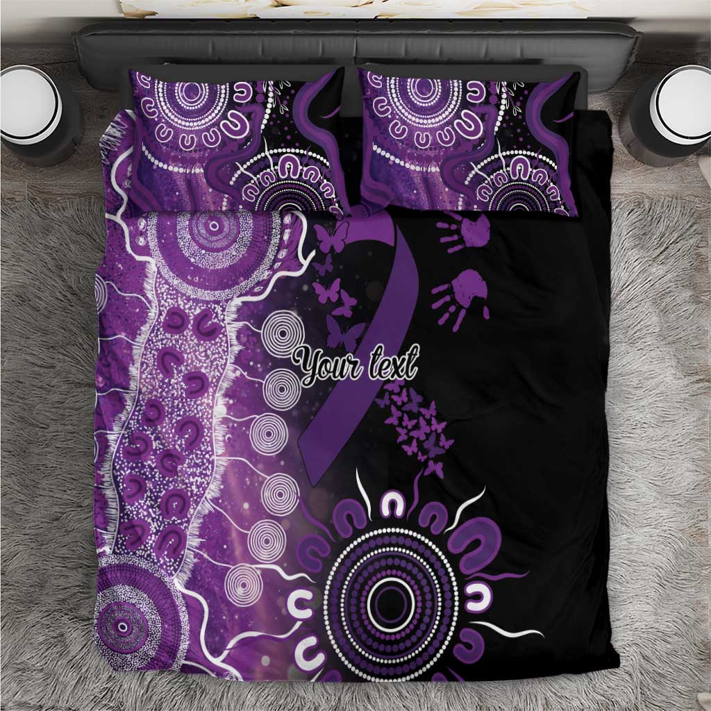 Domestic Violence Awareness Personalised Bedding Set Aboriginal Ribbon Dot Painting