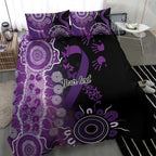 Domestic Violence Awareness Personalised Bedding Set Aboriginal Ribbon Dot Painting