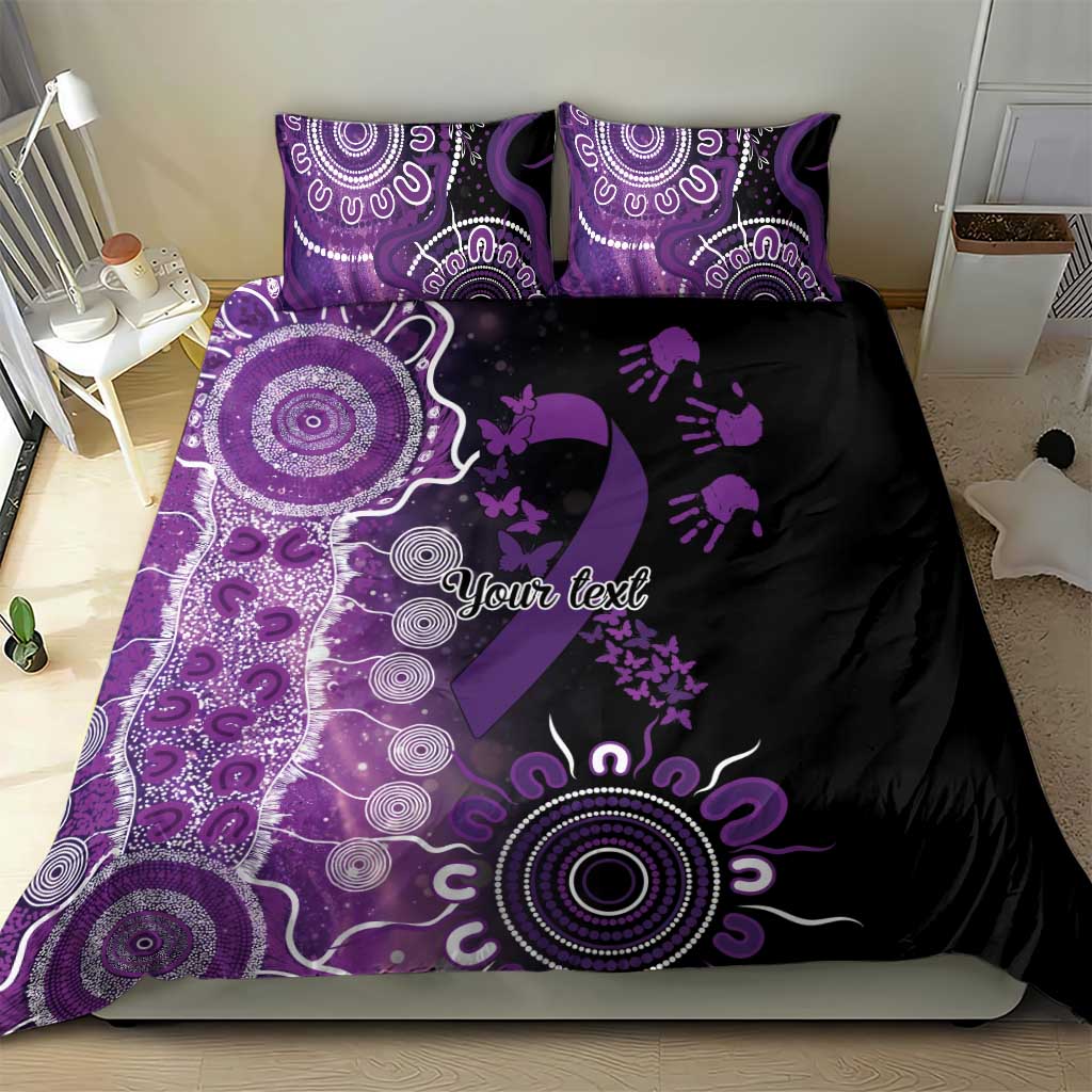 Domestic Violence Awareness Personalised Bedding Set Aboriginal Ribbon Dot Painting