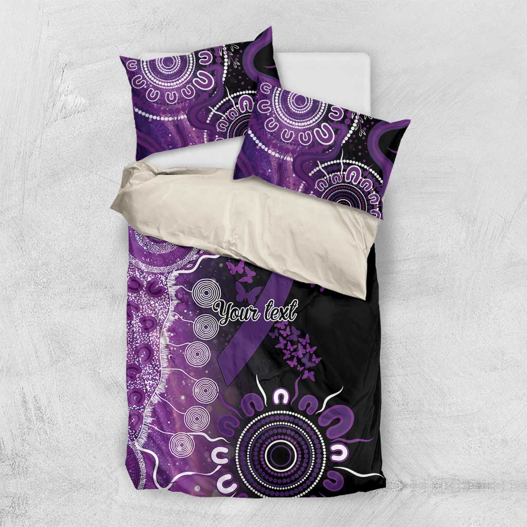 Domestic Violence Awareness Personalised Bedding Set Aboriginal Ribbon Dot Painting