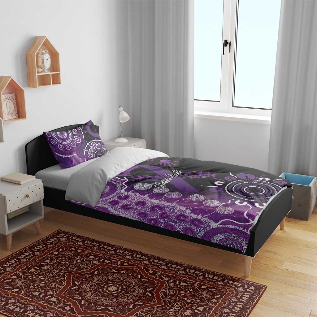 Domestic Violence Awareness Personalised Bedding Set Aboriginal Ribbon Dot Painting