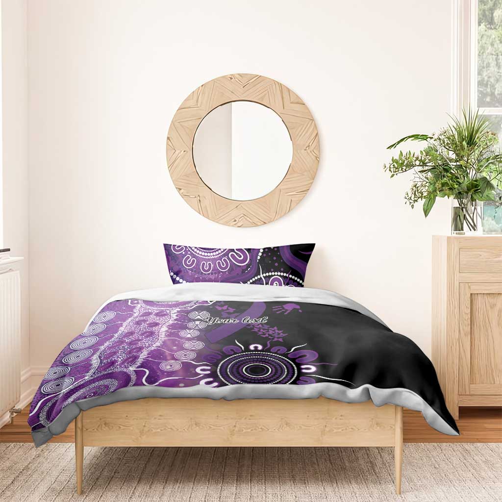 Domestic Violence Awareness Personalised Bedding Set Aboriginal Ribbon Dot Painting