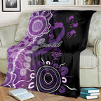 Domestic Violence Awareness Personalised Blanket Aboriginal Ribbon Dot Painting