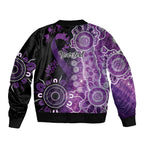 Domestic Violence Awareness Personalised Bomber Jacket Aboriginal Ribbon Dot Painting