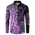 Domestic Violence Awareness Personalised Button Sweatshirt Aboriginal Ribbon Dot Painting