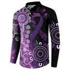 Domestic Violence Awareness Personalised Button Sweatshirt Aboriginal Ribbon Dot Painting