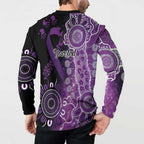 Domestic Violence Awareness Personalised Button Sweatshirt Aboriginal Ribbon Dot Painting