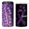 Domestic Violence Awareness Personalised 4 in 1 Can Cooler Tumbler Aboriginal Ribbon Dot Painting