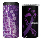 Domestic Violence Awareness Personalised 4 in 1 Can Cooler Tumbler Aboriginal Ribbon Dot Painting