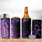 Domestic Violence Awareness Personalised 4 in 1 Can Cooler Tumbler Aboriginal Ribbon Dot Painting