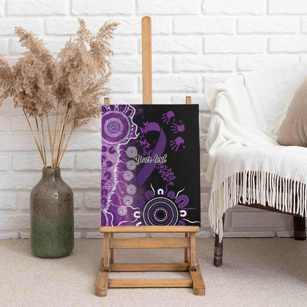 Domestic Violence Awareness Personalised Canvas Wall Art Aboriginal Ribbon Dot Painting