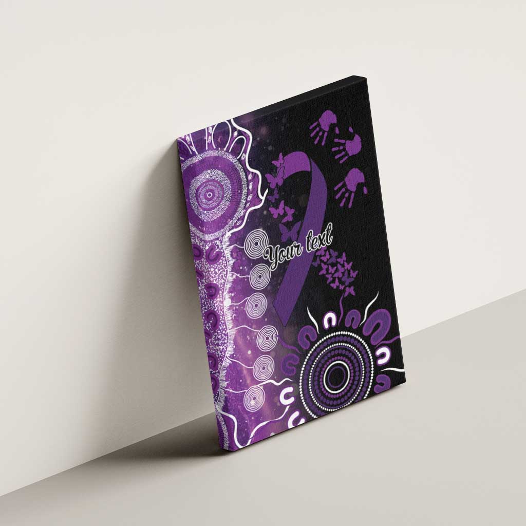 Domestic Violence Awareness Personalised Canvas Wall Art Aboriginal Ribbon Dot Painting