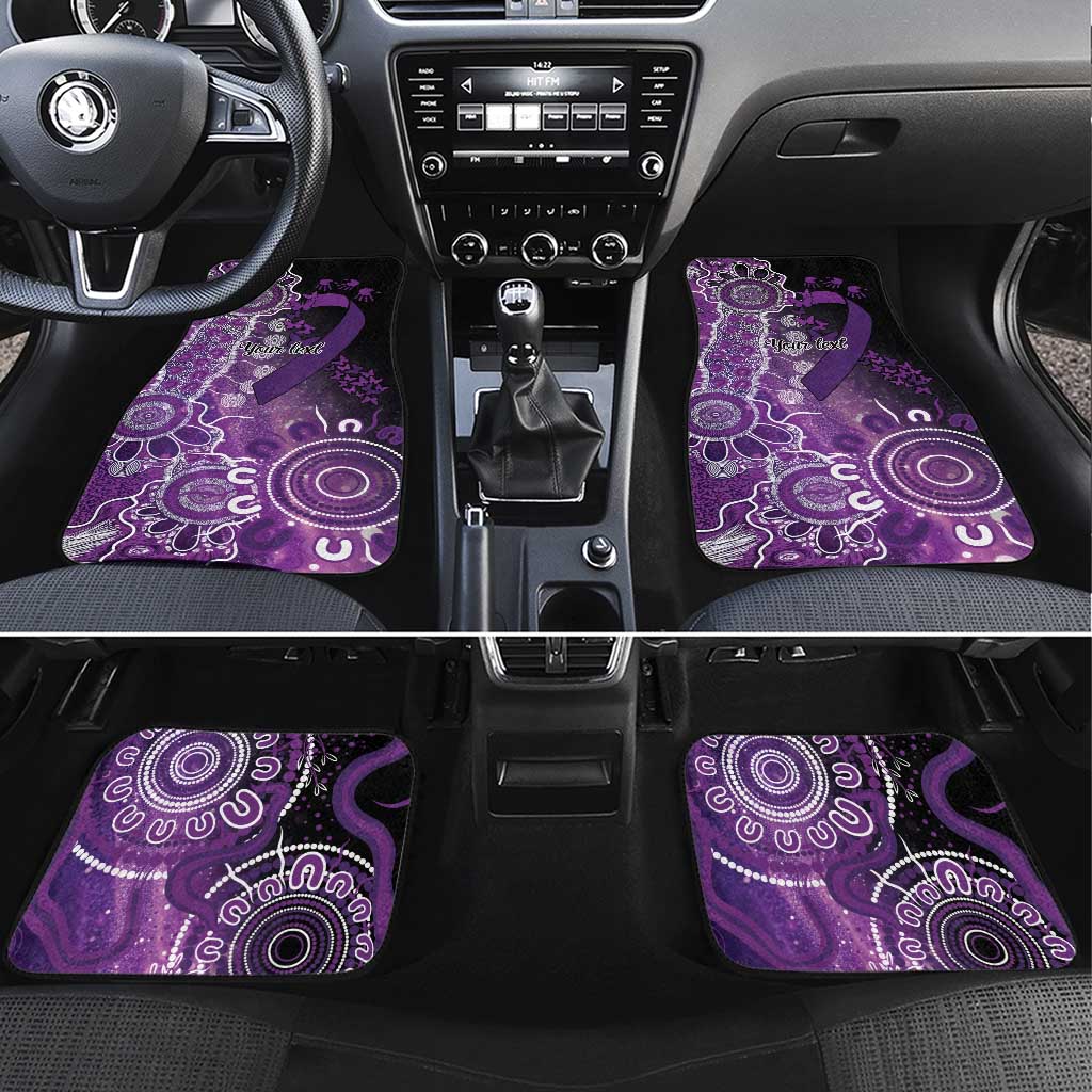 Domestic Violence Awareness Personalised Car Mats Aboriginal Ribbon Dot Painting