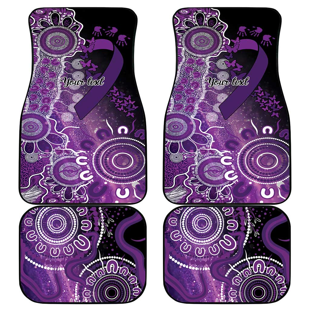 Domestic Violence Awareness Personalised Car Mats Aboriginal Ribbon Dot Painting