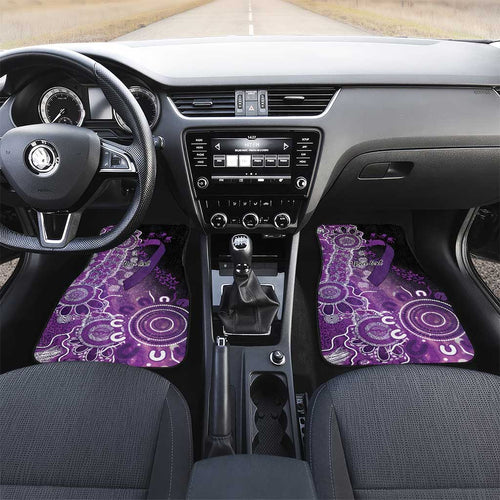 Domestic Violence Awareness Personalised Car Mats Aboriginal Ribbon Dot Painting
