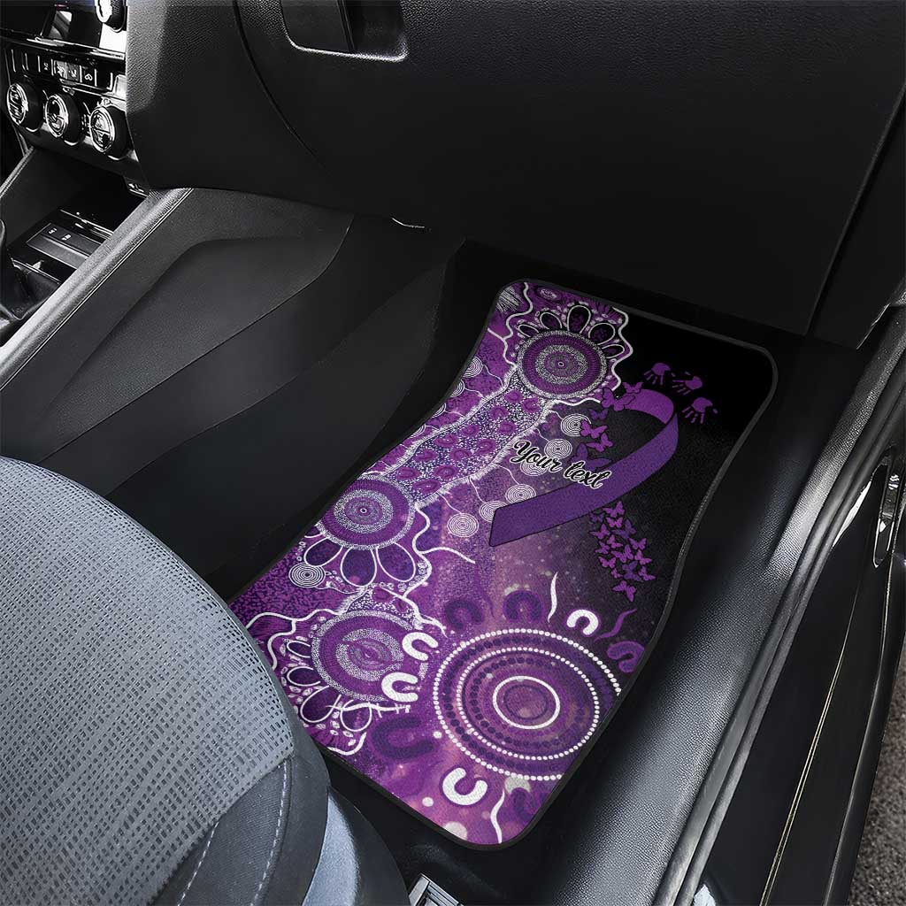 Domestic Violence Awareness Personalised Car Mats Aboriginal Ribbon Dot Painting