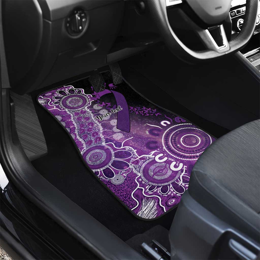 Domestic Violence Awareness Personalised Car Mats Aboriginal Ribbon Dot Painting