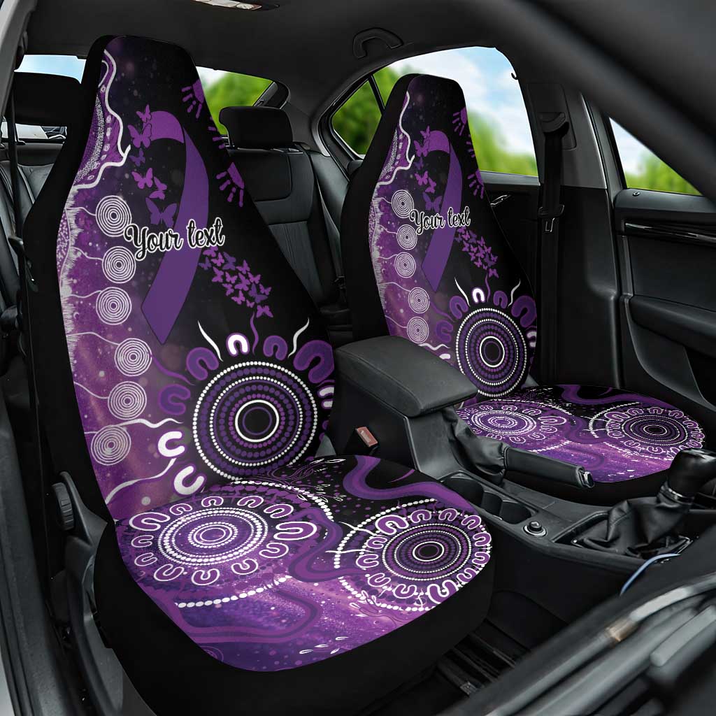 Domestic Violence Awareness Personalised Car Seat Cover Aboriginal Ribbon Dot Painting