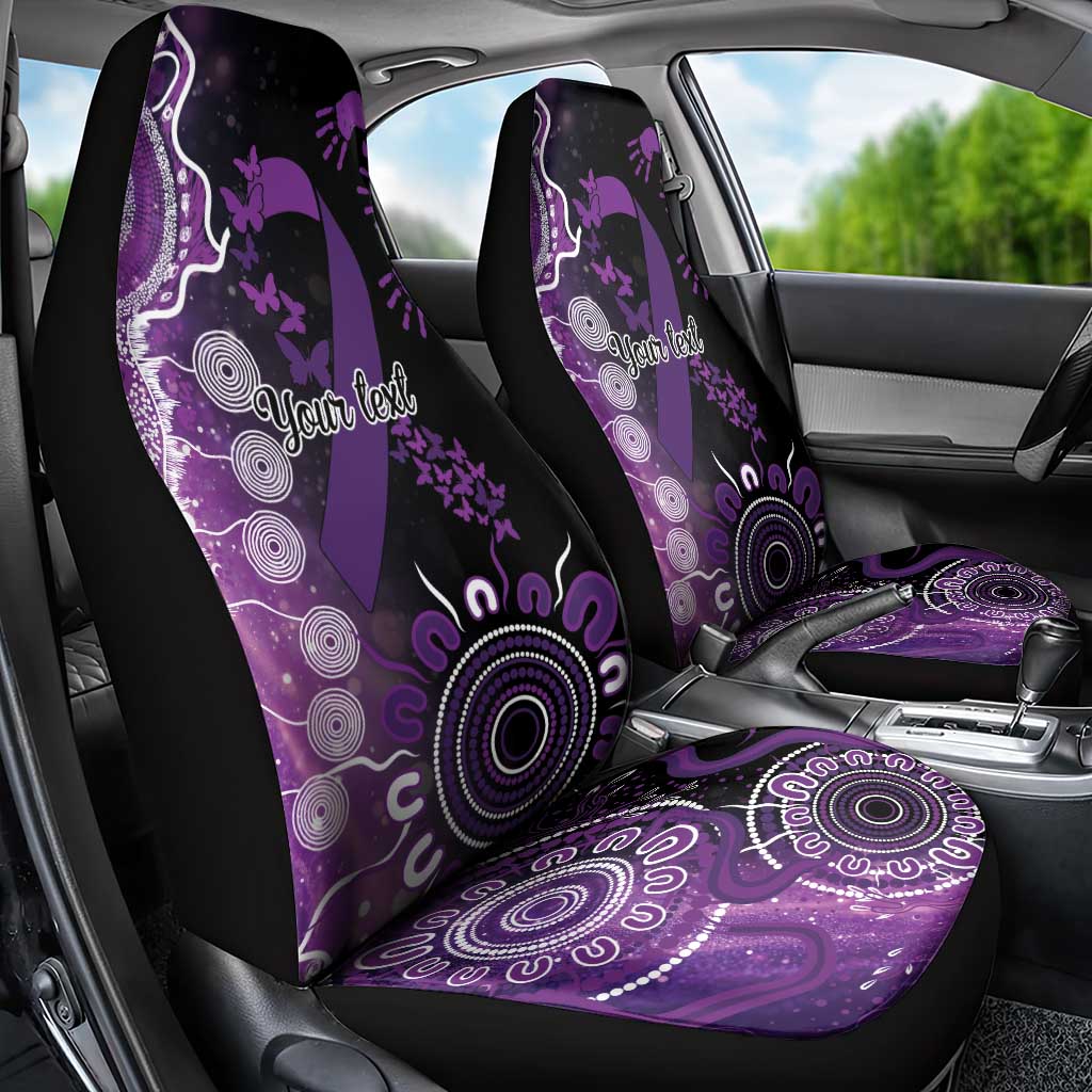 Domestic Violence Awareness Personalised Car Seat Cover Aboriginal Ribbon Dot Painting
