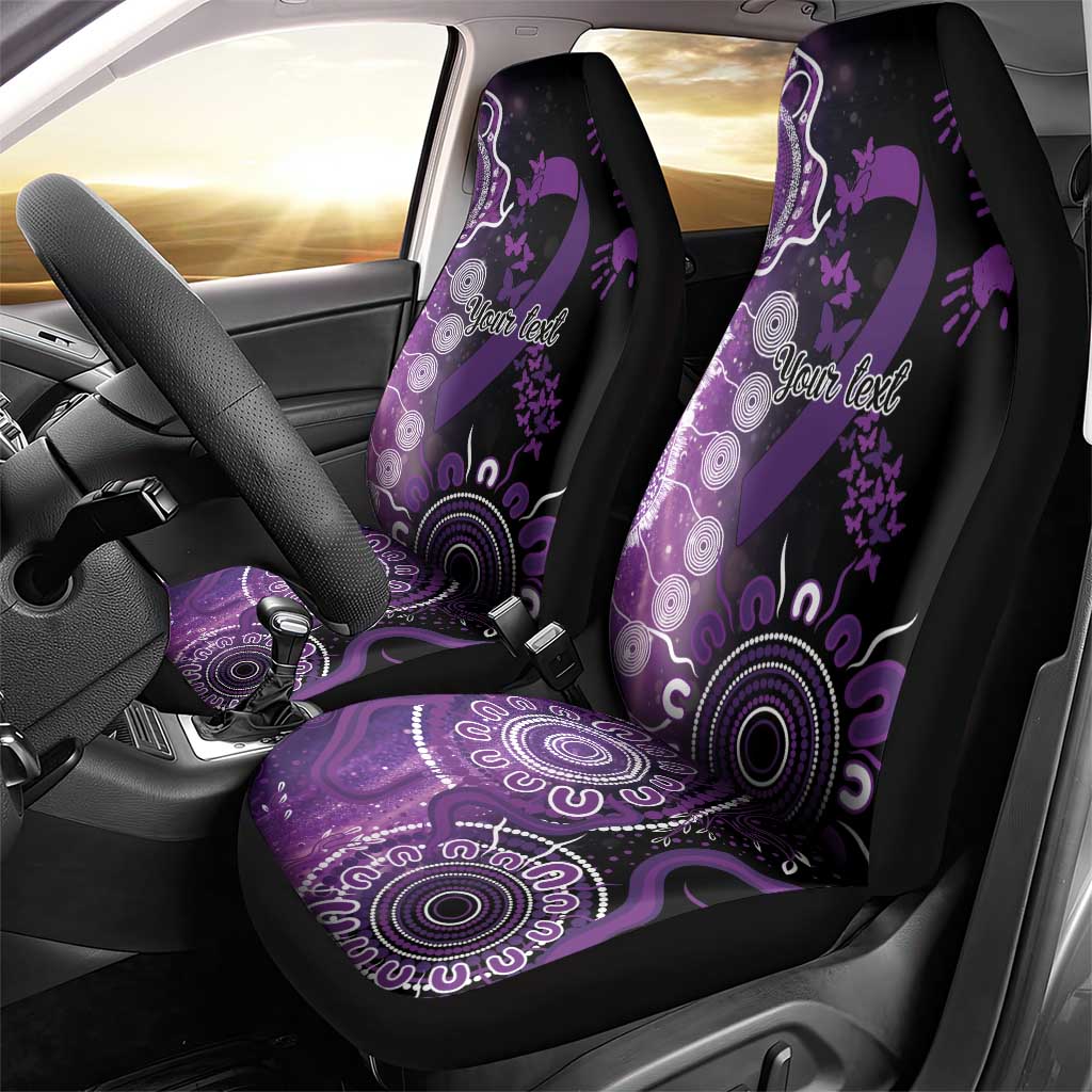 Domestic Violence Awareness Personalised Car Seat Cover Aboriginal Ribbon Dot Painting