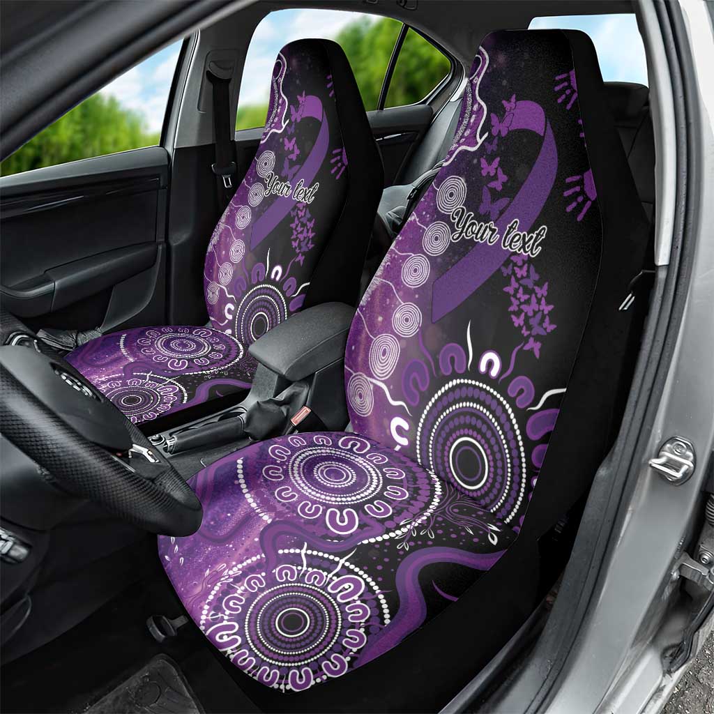 Domestic Violence Awareness Personalised Car Seat Cover Aboriginal Ribbon Dot Painting
