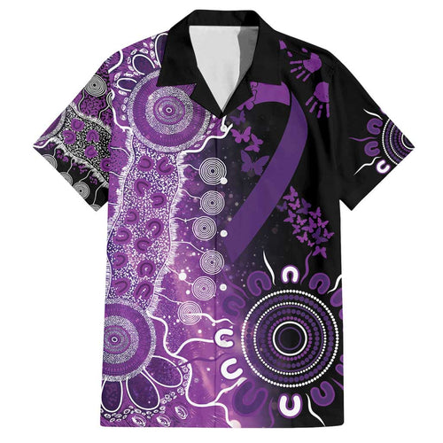 Domestic Violence Awareness Personalised Family Matching Long Sleeve Bodycon Dress and Hawaiian Shirt Aboriginal Ribbon Dot Painting