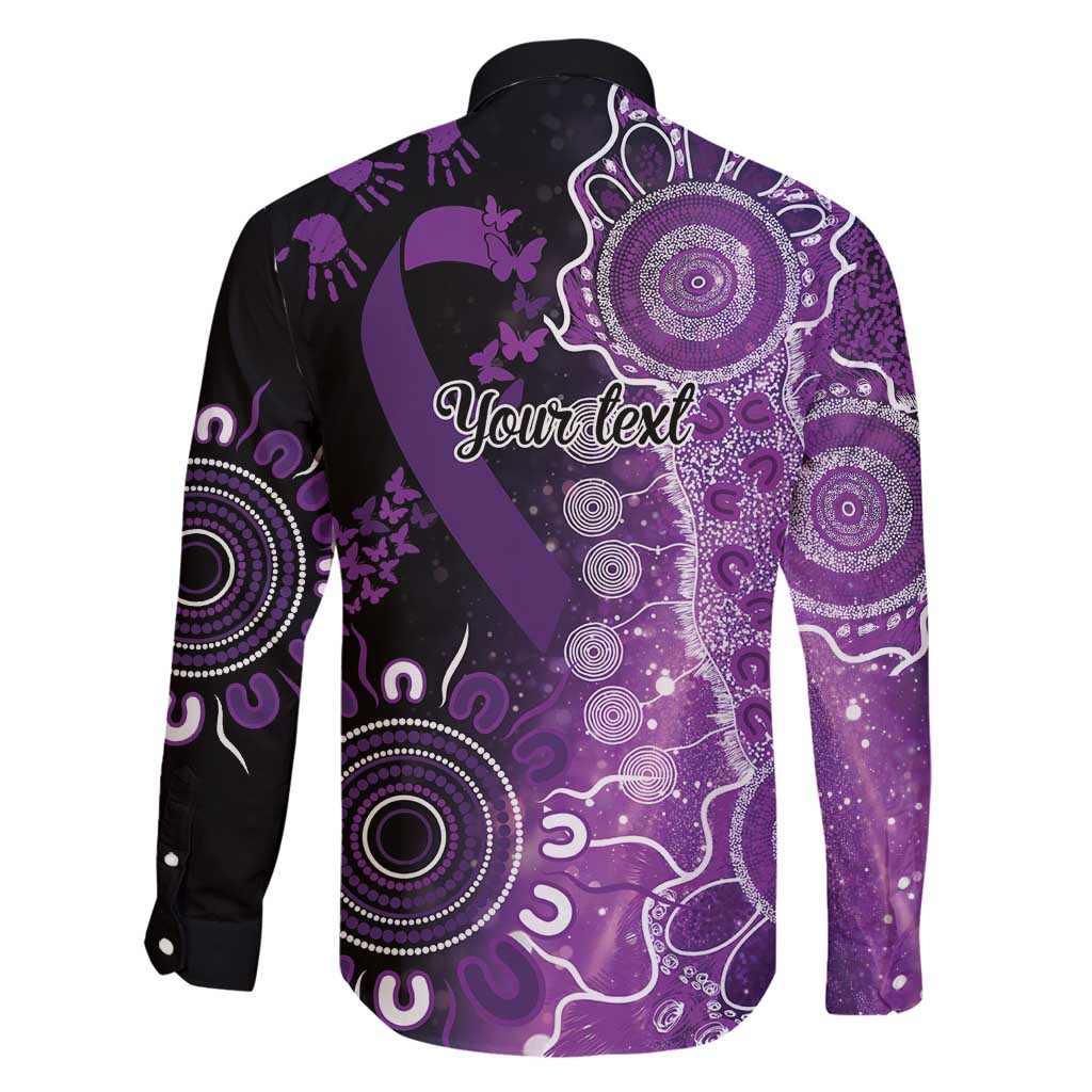 Domestic Violence Awareness Personalised Family Matching Long Sleeve Bodycon Dress and Hawaiian Shirt Aboriginal Ribbon Dot Painting